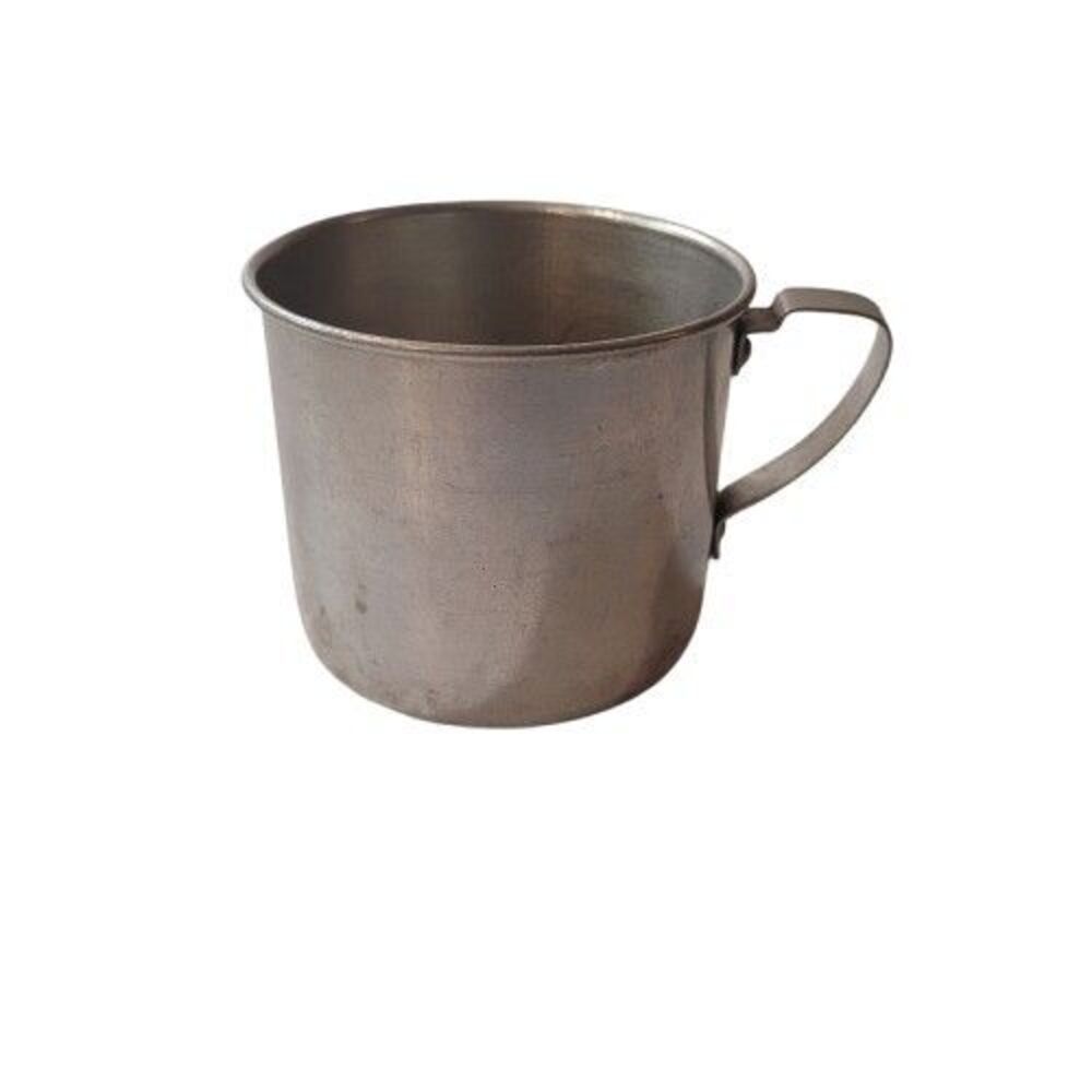 Vintage Aluminum Camping Mug – Metal Cup with Handle – 3" – Outdoors Gear